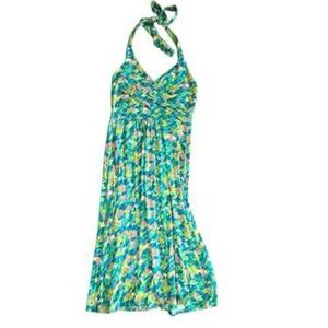 Boden St. Lucia Geometric Green Halter Dress Size 4R